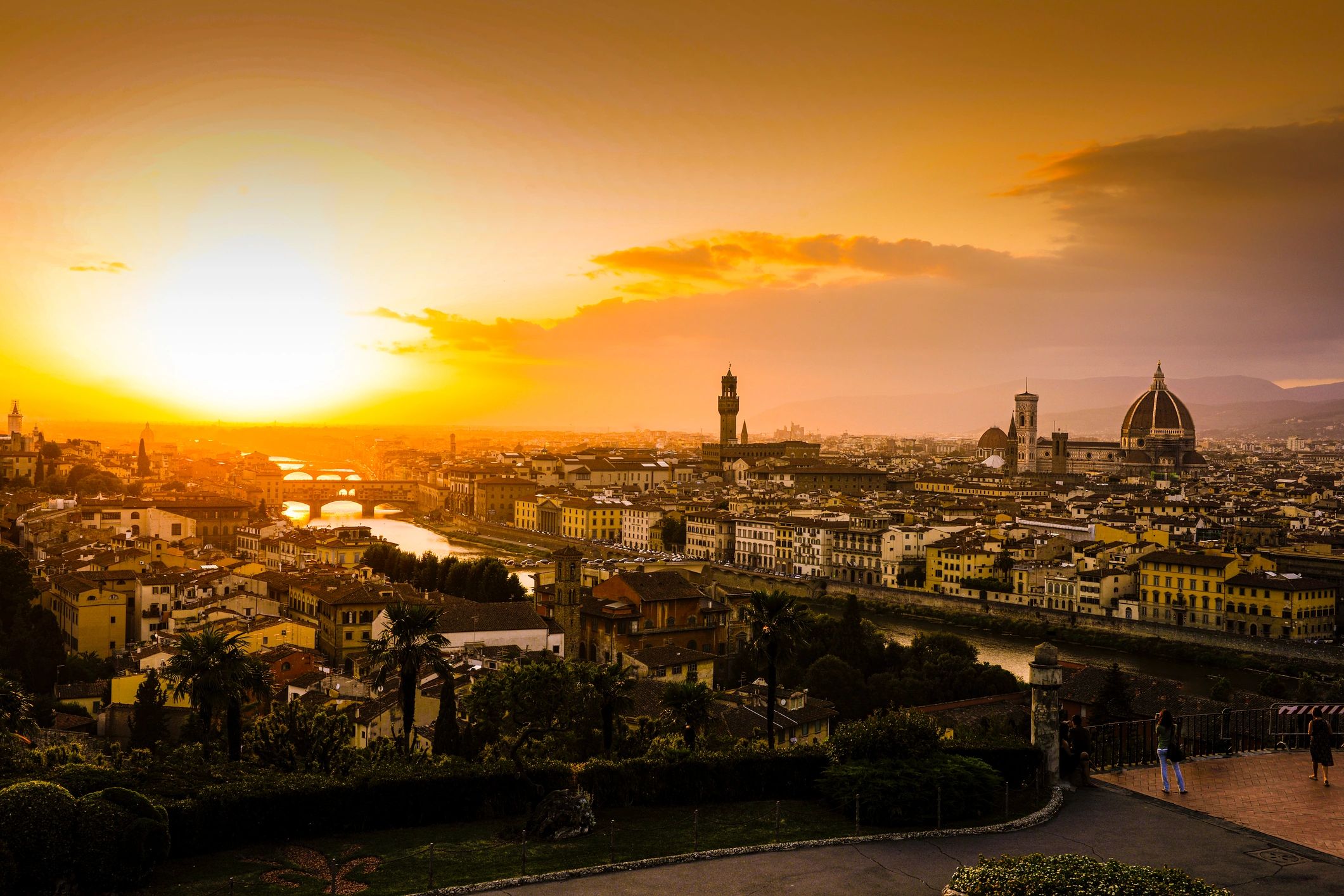 Florence city view in afternoon light