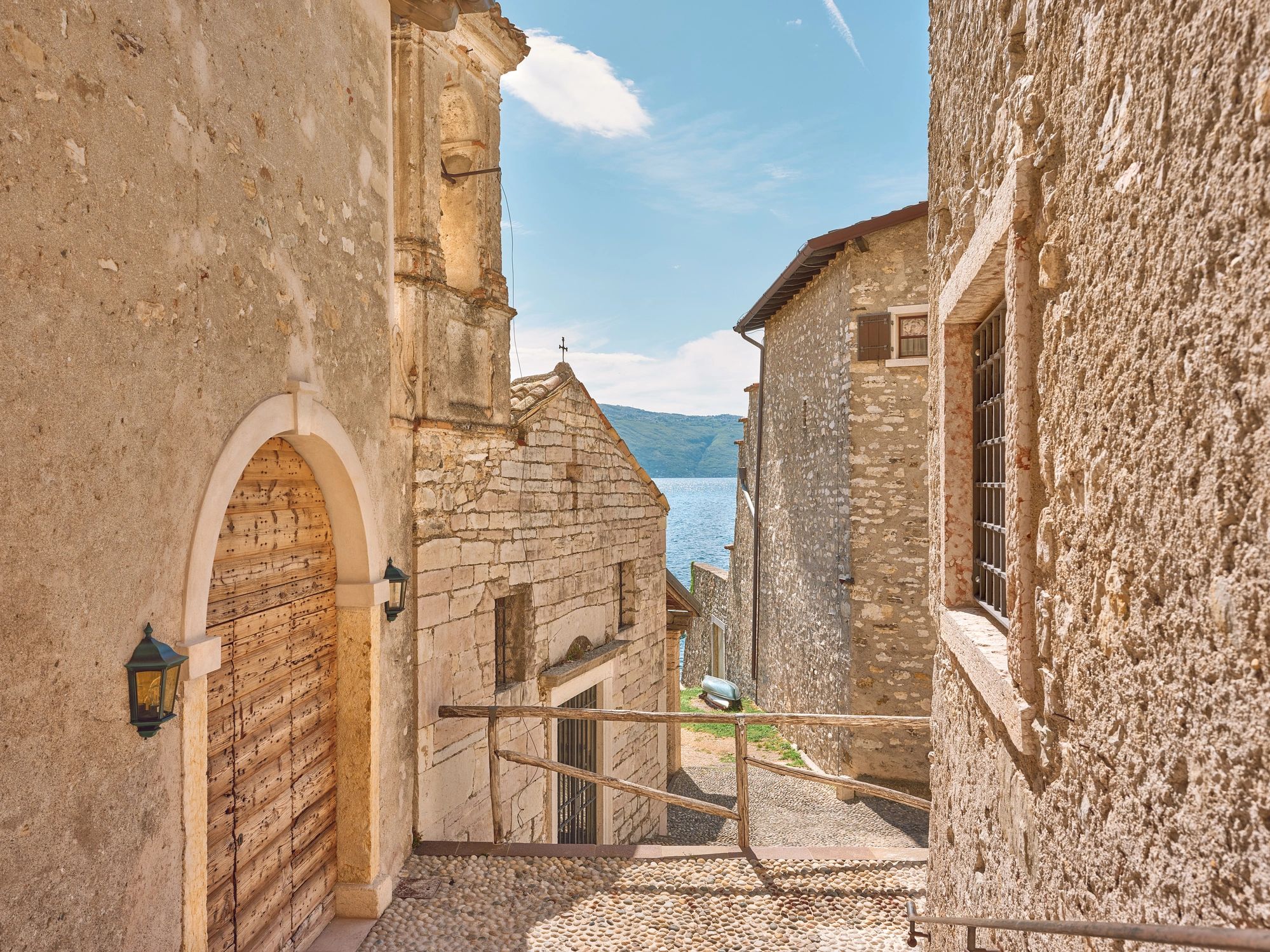 Church and hamlet in Gargnano on Lake Garda