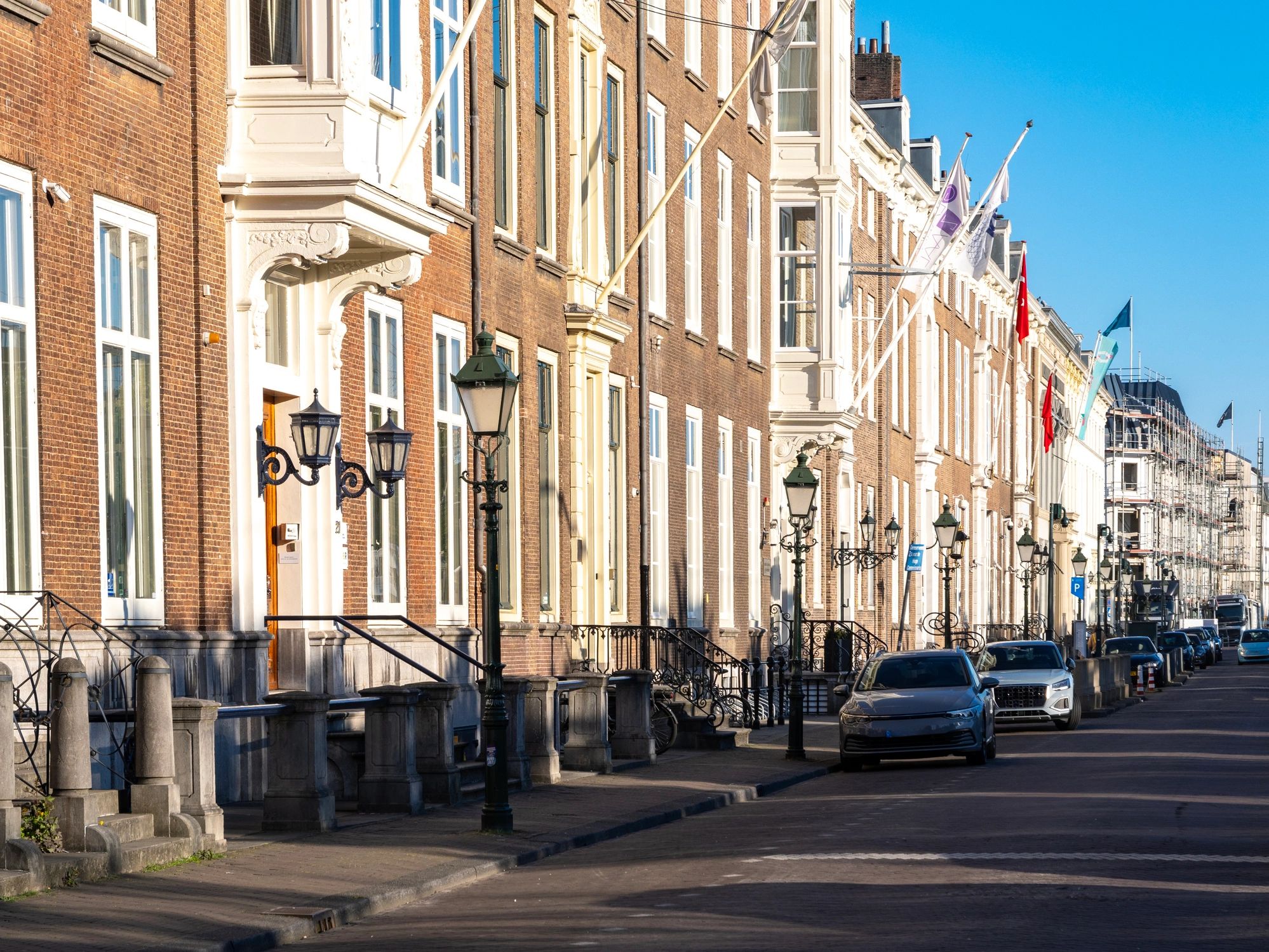 Historic European city street scene